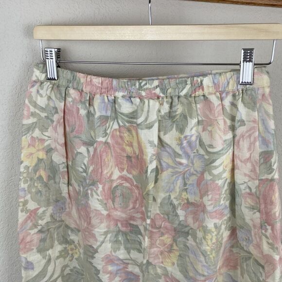 Vintage Jones New York 100% Linen Floral Pastel Skirt size 8P - Picture 7 of 7